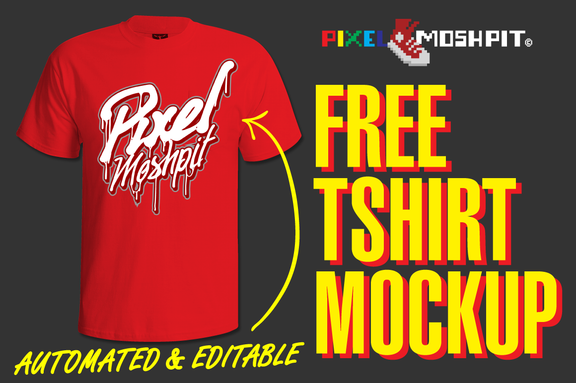 Download Free Editable Vector Tshirt Mockup Pixel Moshpit