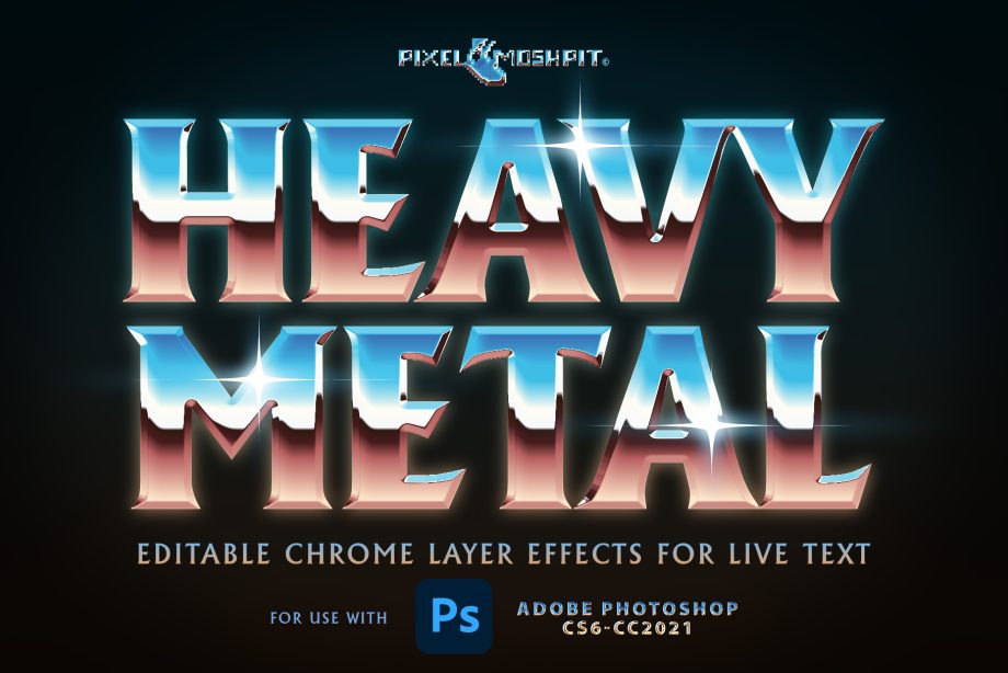 heavy metal chrome layers styles photoshop